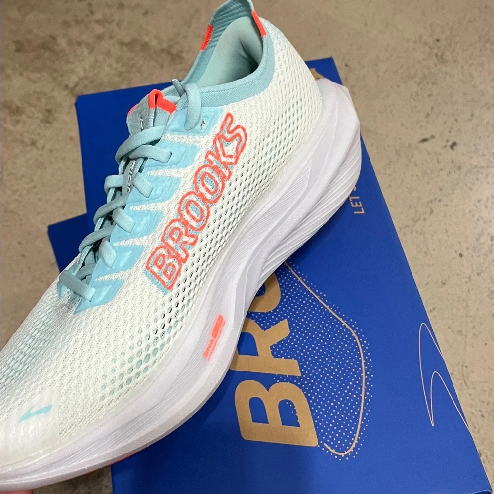 Brooks Women's Athletic Shoes - Light Blue and Bright Pink - Picture 3 of 3